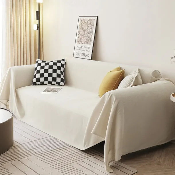 Chenille Sofa Cover Cloth Solid Color Modern Minimalist Anti Cat Scratch Full Package Sofa Cover All Season Universal Sofa Cover Cloth