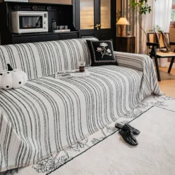 Chenille Sofa Cover Fleece Lined Jacquard Thick Universal Sofa Towel Blanket - Soft and Luxurious Fabric - Elegant Jacquard Pattern - Enhances and Protects Your Sofa - Suitable for All Seasons