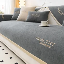 Chenille Sofa Mat Sofa Cover Couch Slipcover Anti-Cat Scratch Sofa Seat Pad Sectional Cover for Armchair Loveseat 4 or 3 seater L shape for Kids,Pet,Cats(Not Sold By A Set)