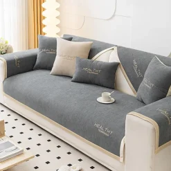 Chenille Sofa Mat Sofa Cover Couch Slipcover Anti-Cat Scratch Sofa Seat Pad Sectional Cover for Armchair Loveseat 4 or 3 seater L shape for Kids,Pet,Cats(Not Sold By A Set)