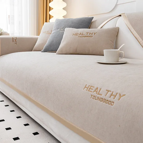 Chenille Sofa Mat Sofa Cover Couch Slipcover Anti-Cat Scratch Sofa Seat Pad Sectional Cover for Armchair Loveseat 4 or 3 seater L shape for Kids,Pet,Cats(Not Sold By A Set)