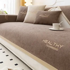 Chenille Sofa Mat Sofa Cover Couch Slipcover Anti-Cat Scratch Sofa Seat Pad Sectional Cover for Armchair Loveseat 4 or 3 seater L shape for Kids,Pet,Cats(Not Sold By A Set)