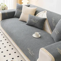 Chenille Sofa Mat Sofa Cover Couch Slipcover Anti-Cat Scratch Sofa Seat Pad Sectional Cover for Armchair Loveseat 4 or 3 seater L shape for Kids,Pet,Cats(Not Sold By A Set)