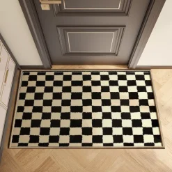 Chess Board Doormat Kitchen Mat Floor Mat Non-Slip Area Rug Oil Proof Rug Indoor Outdoor Mat Bedroom Decor Bathroom Mat Entrance Rug
