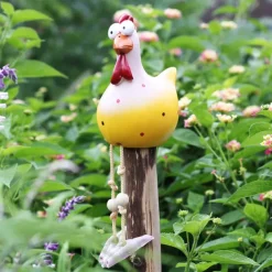 Chicken Garden Decor Statues Sculptures Decoration Home Animal Funny Resin Figurines Garden Plug Pottery Figure Ornaments