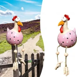 Chicken Garden Decor Statues Sculptures Decoration Home Animal Funny Resin Figurines Garden Plug Pottery Figure Ornaments