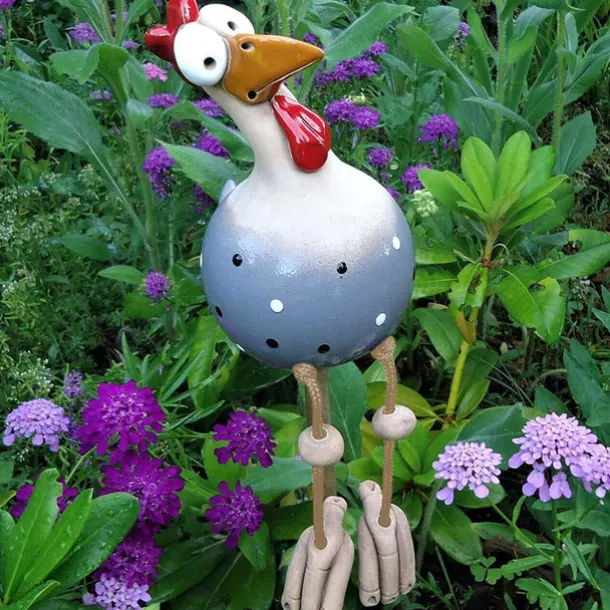 Chicken Garden Decor Statues Sculptures Decoration Home Animal Funny Resin Figurines Garden Plug Pottery Figure Ornaments