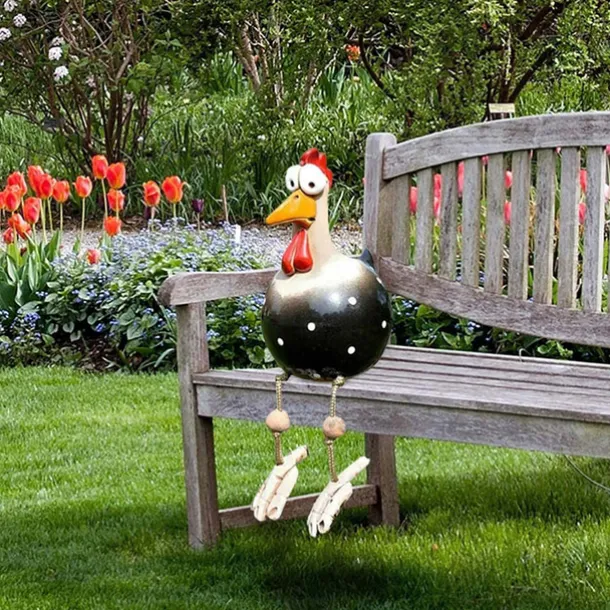 Chicken Garden Decor Statues Sculptures Decoration Home Animal Funny Resin Figurines Garden Plug Pottery Figure Ornaments