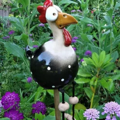 Chicken Garden Decor Statues Sculptures Decoration Home Animal Funny Resin Figurines Garden Plug Pottery Figure Ornaments