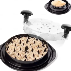 Chicken Shredder, 10.8" Visible Meat Shredders Tool Twist with Separate Plate, Large Chicken Shredder Machine - Ergonomic Handle, Dishwasher Safe, Anti-Slip, Heat Resistant, BPA Free