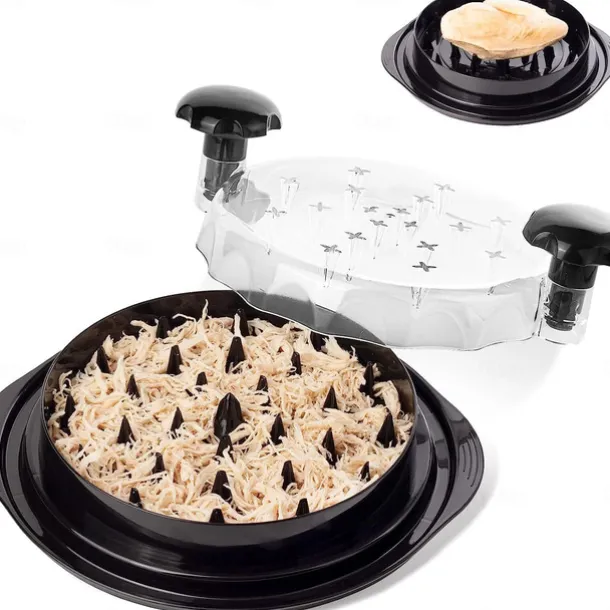 Chicken Shredder, 10.8" Visible Meat Shredders Tool Twist with Separate Plate, Large Chicken Shredder Machine - Ergonomic Handle, Dishwasher Safe, Anti-Slip, Heat Resistant, BPA Free