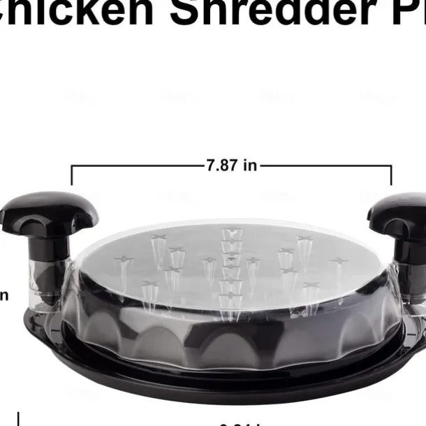 Chicken Shredder, 10.8" Visible Meat Shredders Tool Twist with Separate Plate, Large Chicken Shredder Machine - Ergonomic Handle, Dishwasher Safe, Anti-Slip, Heat Resistant, BPA Free