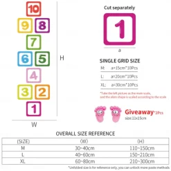 Children's Cartoon Pattern Hopscotch Floor Stickers Kindergarten Early Education Interactive Decoration Classic Digital Jump Grid Floor Wall Stickers for bedroom living room