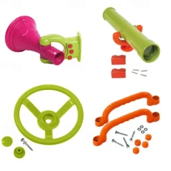 Children's toy set combination round steering wheel plastic telescope sounding horn bell toy accessories