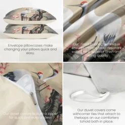 Chinese Scenery Series Landscape Pattern Duvet Cover Set Comforter Set,printed Boho Comforter Cover Cotton Bedding Sets With Envelope Pillowcase, Room Decor King Queen Duvet Cover