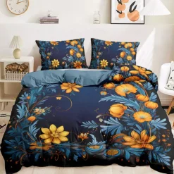 Chinese Scenery Series Landscape Pattern Duvet Cover Set Comforter Set,printed Boho Comforter Cover Cotton Bedding Sets With Envelope Pillowcase, Room Decor King Queen Duvet Cover