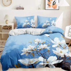 Chinese Scenery Series Landscape Pattern Duvet Cover Set Comforter Set,printed Boho Comforter Cover Cotton Bedding Sets With Envelope Pillowcase, Room Decor King Queen Duvet Cover