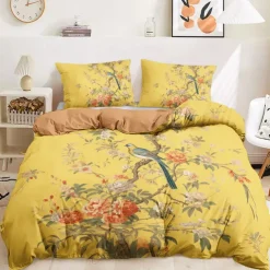 Chinese Scenery Series Landscape Pattern Duvet Cover Set Comforter Set,printed Boho Comforter Cover Cotton Bedding Sets With Envelope Pillowcase, Room Decor King Queen Duvet Cover