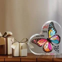 Christian Gifts For Women Faith Inspirational Gifts Acrylic Religious Desk Decor Bible Verse Gift Butterfly Scripture Gifts Motivational Gifts Halloween Gifts Art Craft Ornament Gift