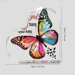Christian Gifts For Women Faith Inspirational Gifts Acrylic Religious Desk Decor Bible Verse Gift Butterfly Scripture Gifts Motivational Gifts Halloween Gifts Art Craft Ornament Gift