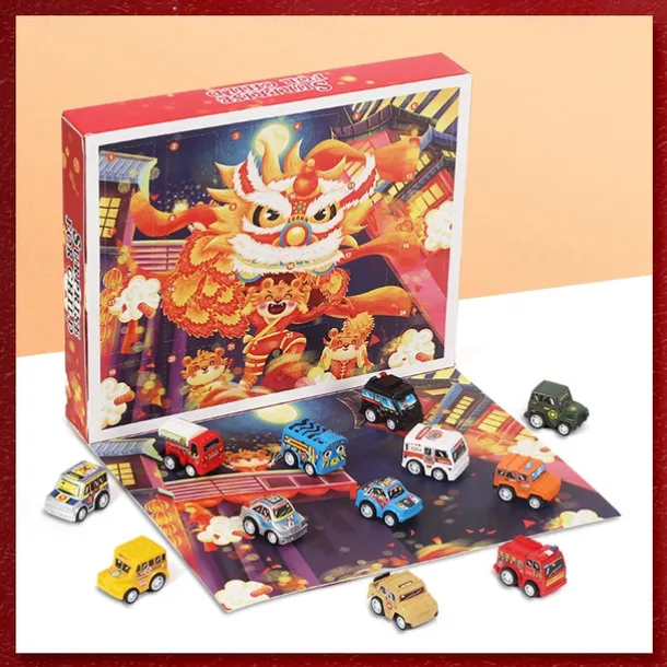 Christmas Advent Calendar 2025, Advent Calendar Children with 24 Days Countdown Pulls Back Cars Toy Christmas Countdown Calendar Blind Box Gift for Kids Boys and Girls