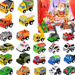 Christmas Advent Calendar 2025, Advent Calendar Children with 24 Days Countdown Pulls Back Cars Toy Christmas Countdown Calendar Blind Box Gift for Kids Boys and Girls