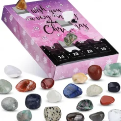 Christmas Advent Calendar, 24pcs Ore Blind Box Crystal Advent Calendar Rocks Minerals Fossils Advent Calendar for Kids and Adults Xmas Gifts