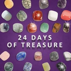 Christmas Advent Calendar, 24pcs Ore Blind Box Crystal Advent Calendar Rocks Minerals Fossils Advent Calendar for Kids and Adults Xmas Gifts