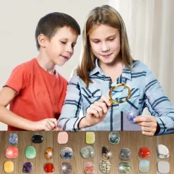 Christmas Advent Calendar, 24pcs Ore Blind Box Crystal Advent Calendar Rocks Minerals Fossils Advent Calendar for Kids and Adults Xmas Gifts