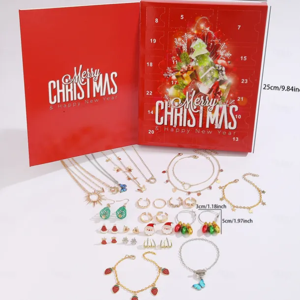 Christmas Advent Calendar 2025 Xmas Gift Countdown Bracelets Making Kit 24 Days Christmas Gift DIY Charm Beads and Bracelets for Girls Women Kids