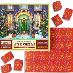 Christmas Advent Calendar Jigsaw Puzzle for Girls and Boys, 1008 Pieces Christmas Puzzle Countdown Calendar, Halloween Advent Calendar