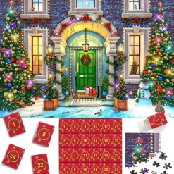 Christmas Advent Calendar Jigsaw Puzzle for Girls and Boys, 1008 Pieces Christmas Puzzle Countdown Calendar, Halloween Advent Calendar