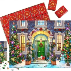 Christmas Advent Calendar Jigsaw Puzzle for Girls and Boys, 1008 Pieces Christmas Puzzle Countdown Calendar, Halloween Advent Calendar