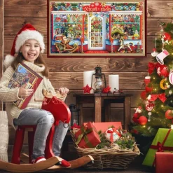 Christmas Advent Calendar Jigsaw Puzzle for Girls and Boys, 1008 Pieces Christmas Puzzle Countdown Calendar, Halloween Advent Calendar