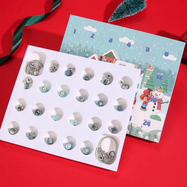 Christmas Advent Calendar 2025 Xmas Gift Countdown Bracelets Making Kit 24 Days Christmas Gift DIY Charm Beads and Bracelets for Girls Women Kids