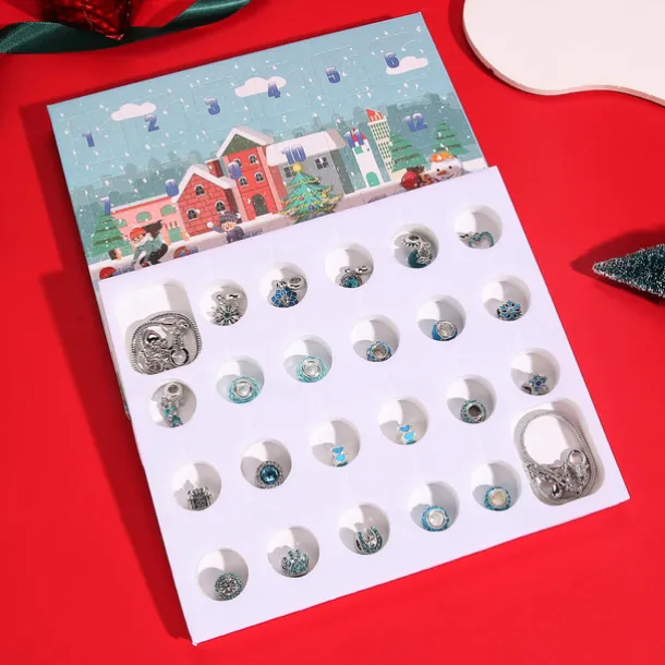 Christmas Advent Calendar 2025 Xmas Gift Countdown Bracelets Making Kit 24 Days Christmas Gift DIY Charm Beads and Bracelets for Girls Women Kids