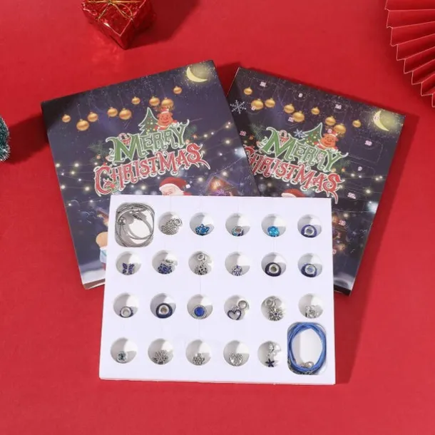 Christmas Advent Calendar 2025 Xmas Gift Countdown Bracelets Making Kit 24 Days Christmas Gift DIY Charm Beads and Bracelets for Girls Women Kids