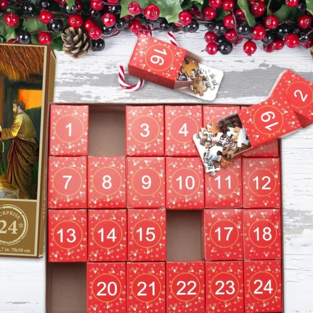 Christmas Advent Calendar 2025 - Welcoming The Nativity, Christmas Advent Calendar Jigsaw Puzzle 24 Boxes,1008 Pieces Puzzles Countdown To Christmas, Xmas Gifts For Women Men Kids