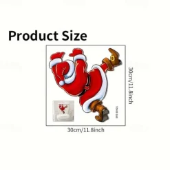 Christmas Creative Climbing Santa Claus Sticker, Toilet Lid Decorative Sticker, Toilet Lid Decorative Sticker, Toilet Lid Decal, Toilet Cover Sticker, Restroom Renovation Removable Stickers