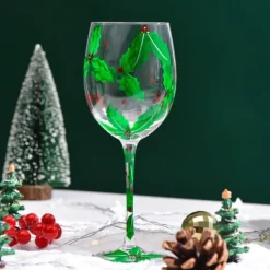 Christmas Deco Wine Glasses, Ideal for White Wine, Red Wine, or Cocktails, Novelty Gift for Birthdays, Weddings, Valentine's Day