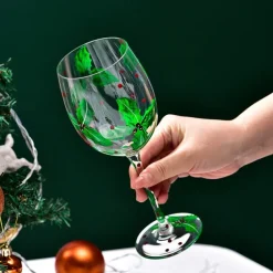 Christmas Deco Wine Glasses, Ideal for White Wine, Red Wine, or Cocktails, Novelty Gift for Birthdays, Weddings, Valentine's Day