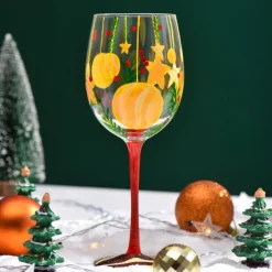 Christmas Deco Wine Glasses, Ideal for White Wine, Red Wine, or Cocktails, Novelty Gift for Birthdays, Weddings, Valentine's Day