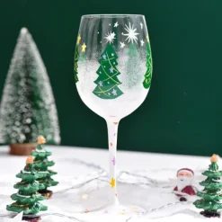 Christmas Deco Wine Glasses, Ideal for White Wine, Red Wine, or Cocktails, Novelty Gift for Birthdays, Weddings, Valentine's Day