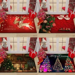 Christmas Decor Christmas Doormats Floor Mats, Anti-Slip Christmas Welcome Floor Mats Christmas Tree Front Doormat For Indoor Outdoor Home Garden
