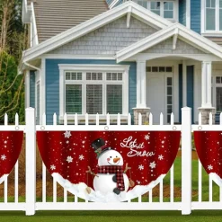 Christmas Decor for Home Outdoor Fan-shaped Flag Door Decoration Merry Christmas Porch Door Banner Hanging Ornament Christmas Decoration for Home Xmas Navidad Happy New Year