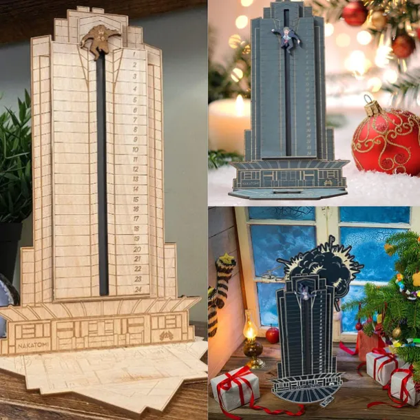 Christmas Die Hard Advent Calendar 2025 | Hans Gruber Advent Calendar | Wooden Advent Calendar | Christmas Countdown Advent Calendars | Funny Gifts Unique the Offices Advent Calendar