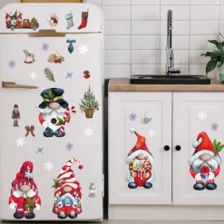 Christmas Dwarf Window Glass Wall Stickers Santa Claus Wall Decal Sticker