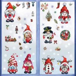 Christmas Dwarf Window Glass Wall Stickers Santa Claus Wall Decal Sticker