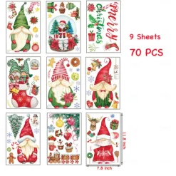 Christmas Dwarf Window Glass Wall Stickers Santa Claus Wall Decal Sticker