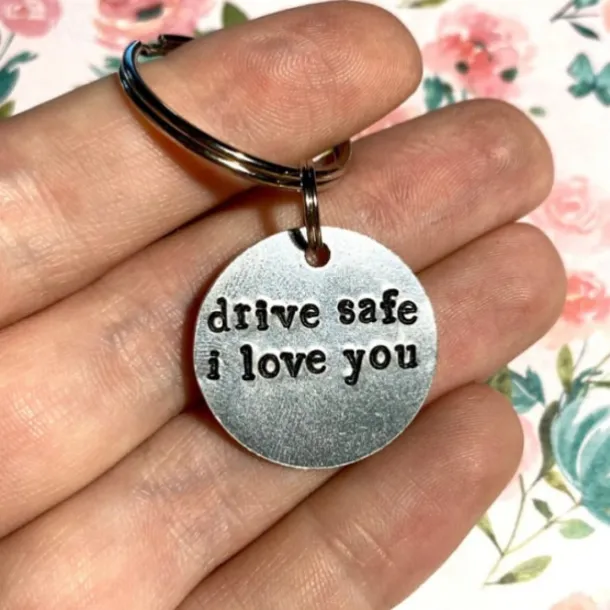 Christmas Gifts Anniversary Gift Drive Safe Keychain I Love You I Glass Keyring Valentine's Day Gift For Girlfriend Wife For Boyfriend Husband